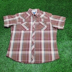 Vintage Wrangler Western Hippie Button Shirt 2XL 25x30 Snap